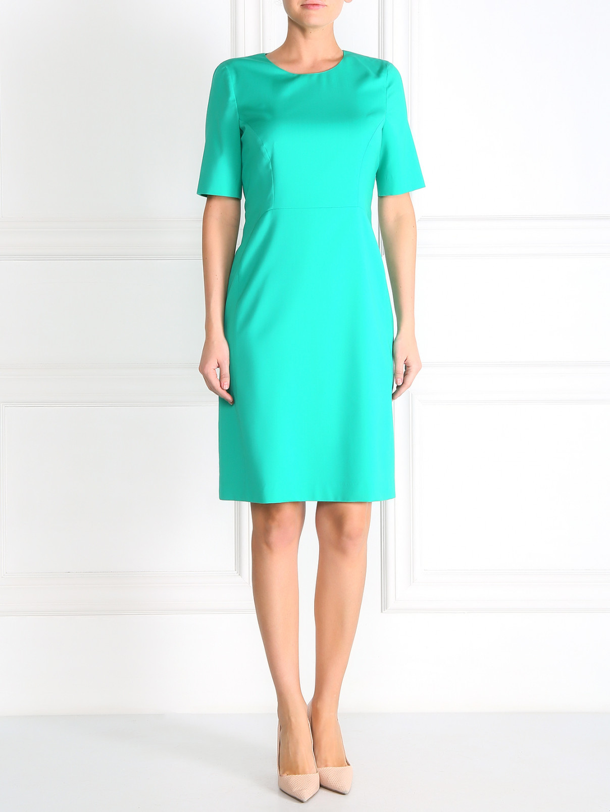 Платье из шерсти Paul Smith  –  Модель Общий вид  – Цвет:  Зеленый