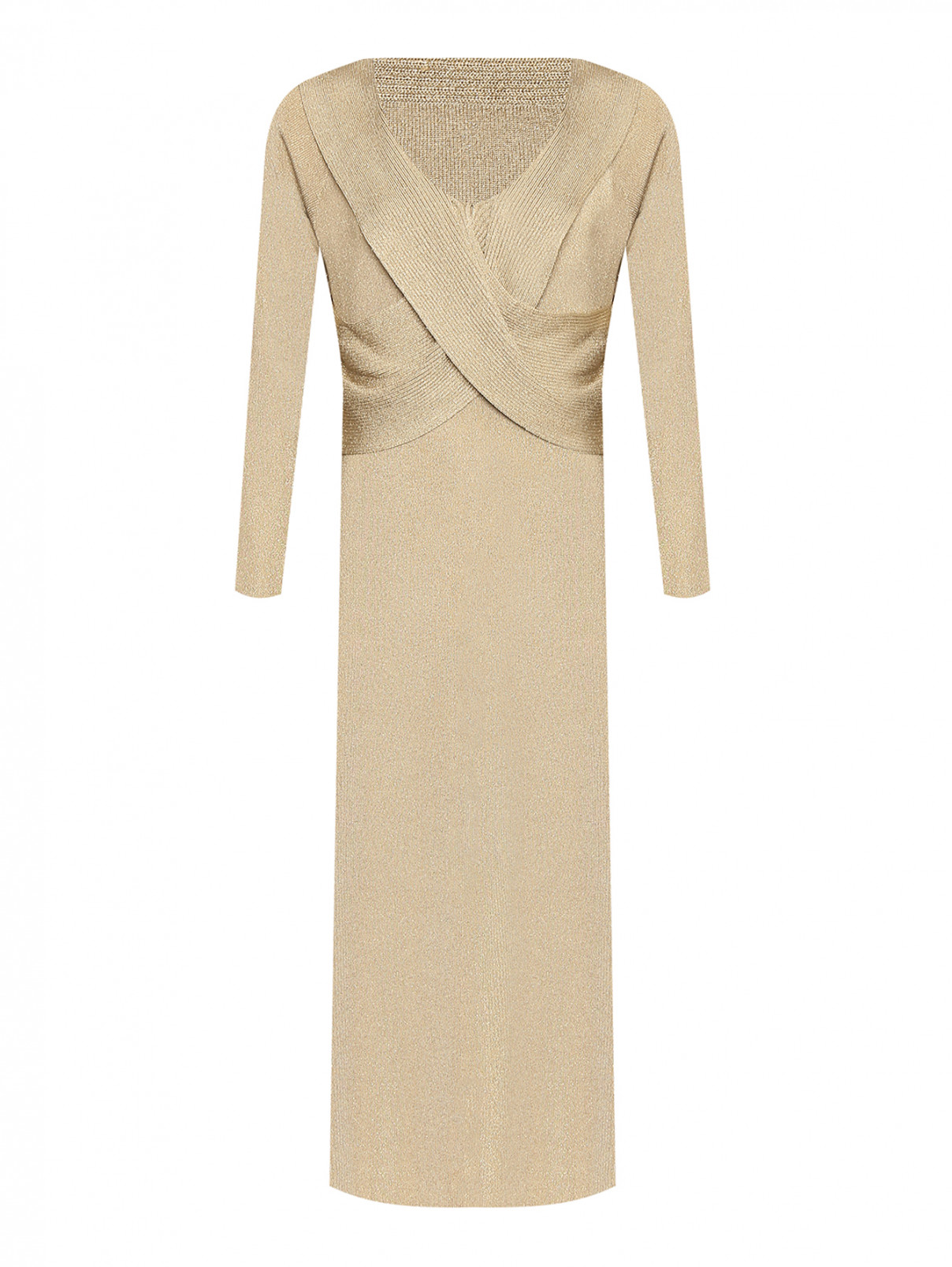 Платье-макси из вискозы Luisa Spagnoli  –  Общий вид  – Цвет:  Золотой
