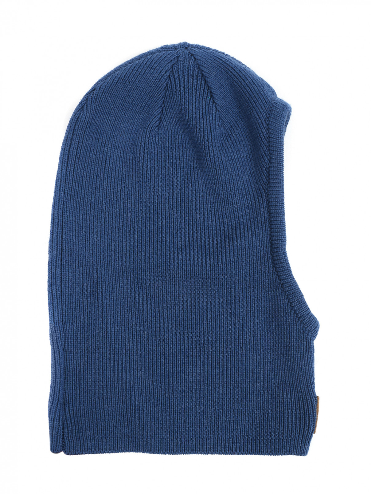 Шапка-шлем из шерсти мелкой вязки Molo  –  Общий вид  – Цвет:  Синий