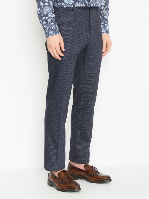 Классические брюки из хлопка с узором Etro - МодельВерхНиз