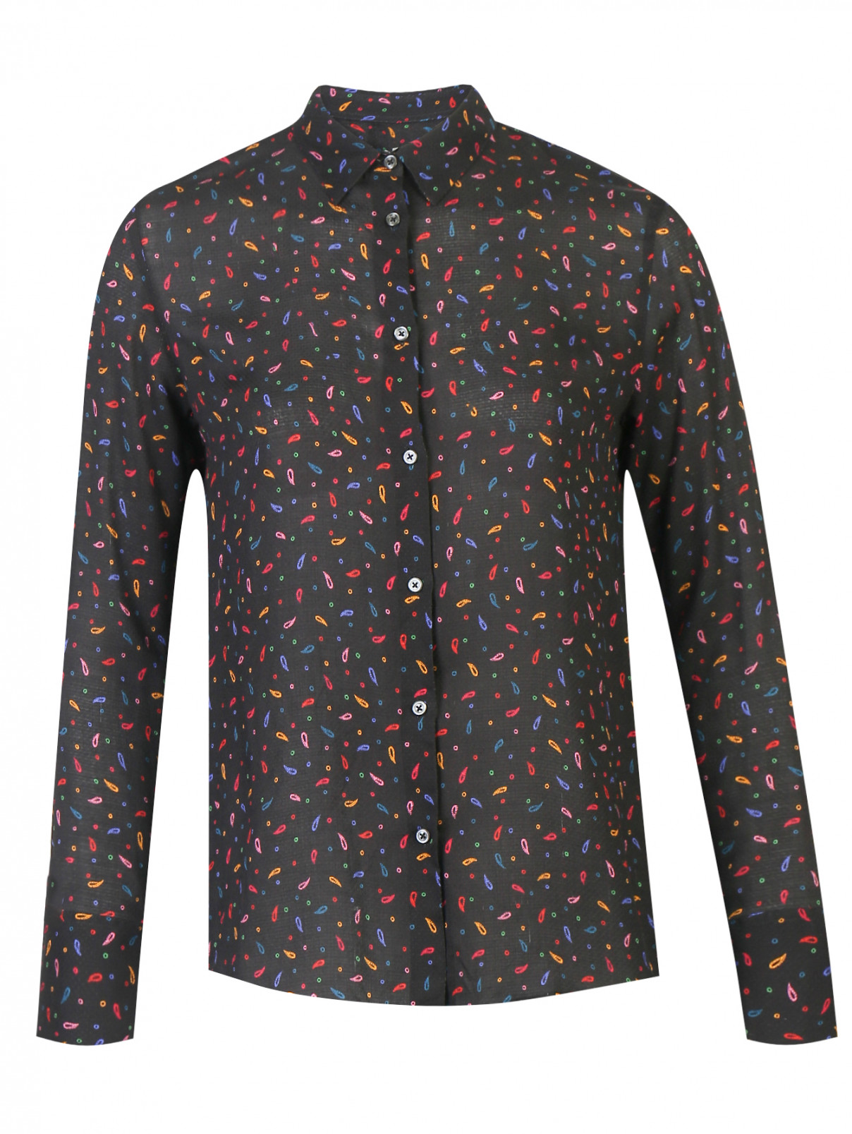 Рубашка свободного кроя с узором Paul Smith  –  Общий вид  – Цвет:  Узор