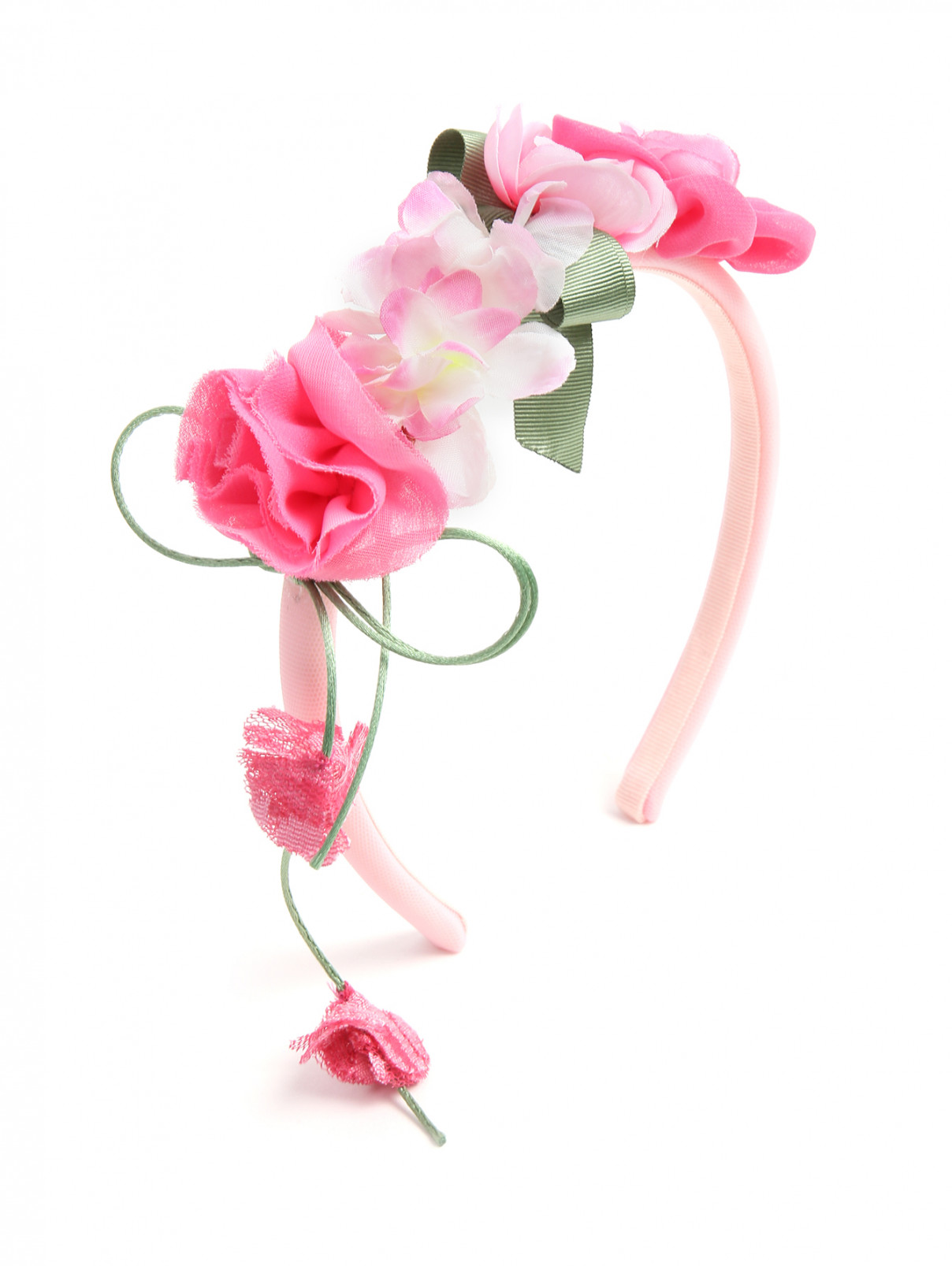 Ободок с цветочным декором Aletta  –  Общий вид  – Цвет:  Розовый