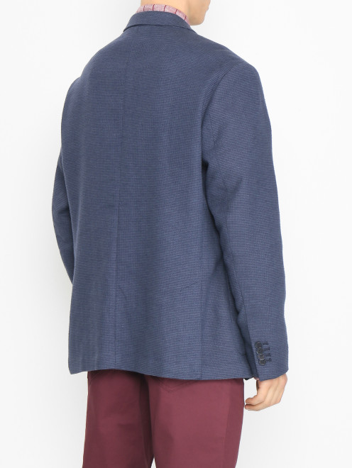Пиджак из смешанного хлопка с узором и карманами - МодельВерхНиз1
