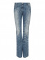 Прямые джинсы из потертого денима с узором Ermanno Scervino  –  Общий вид