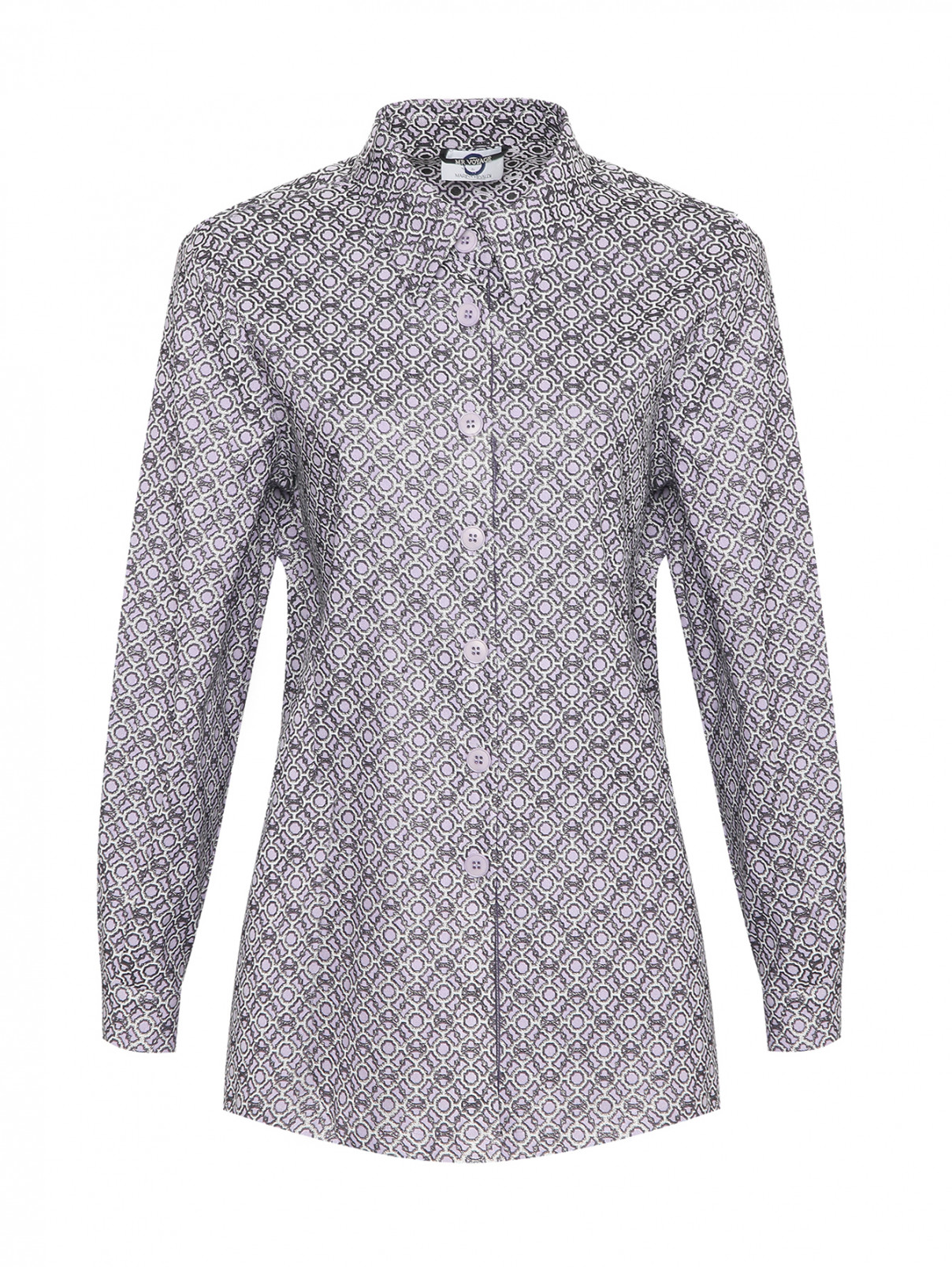 Рубашка с люрексом Marina Rinaldi  –  Общий вид  – Цвет:  Фиолетовый