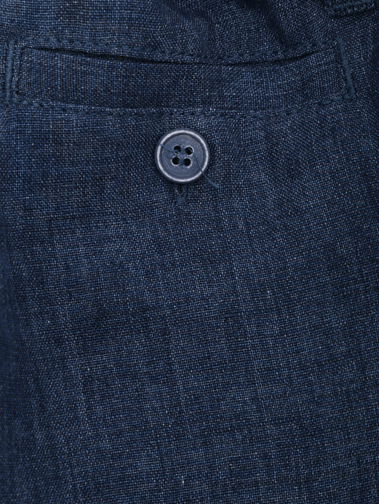 Однотонные брюки изо льна с карманами Il Gufo  –  Деталь  – Цвет:  Синий