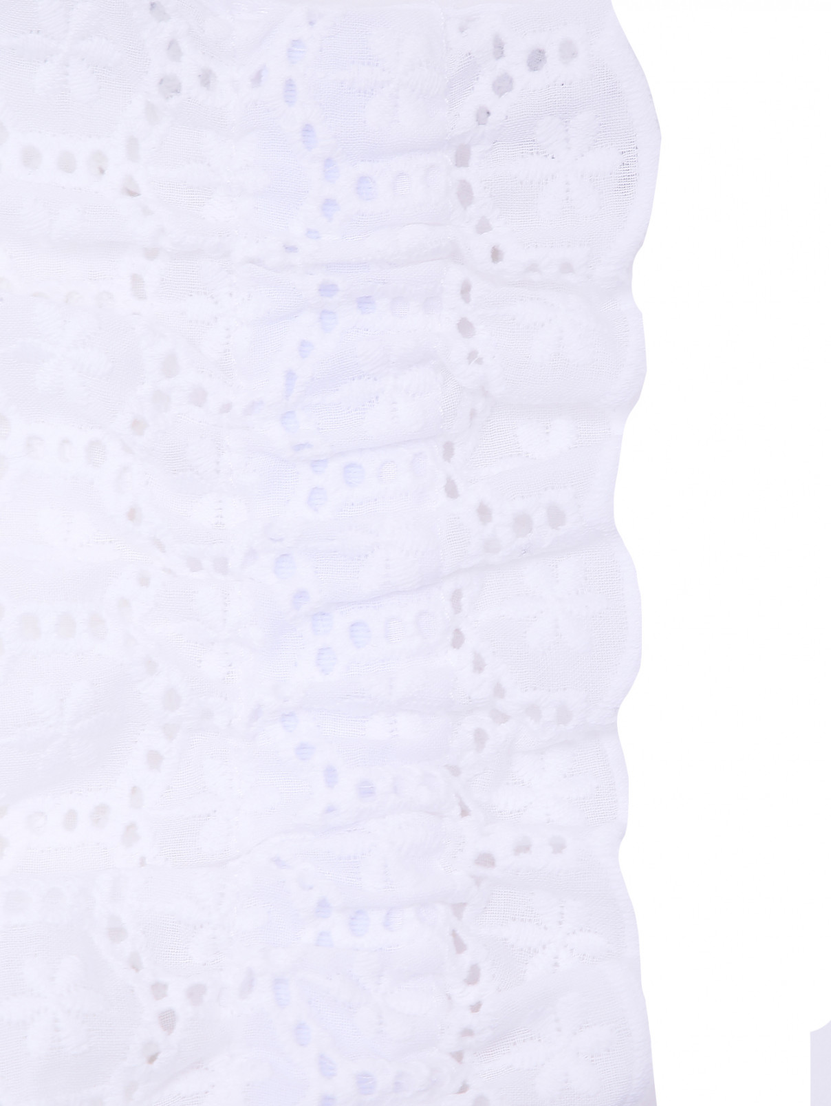 Хлопковые брюки из шитья MONNALISA  –  Деталь  – Цвет:  Белый