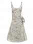 Платье из шелка и хлопка с цветочным узором Emporio Armani  –  Общий вид