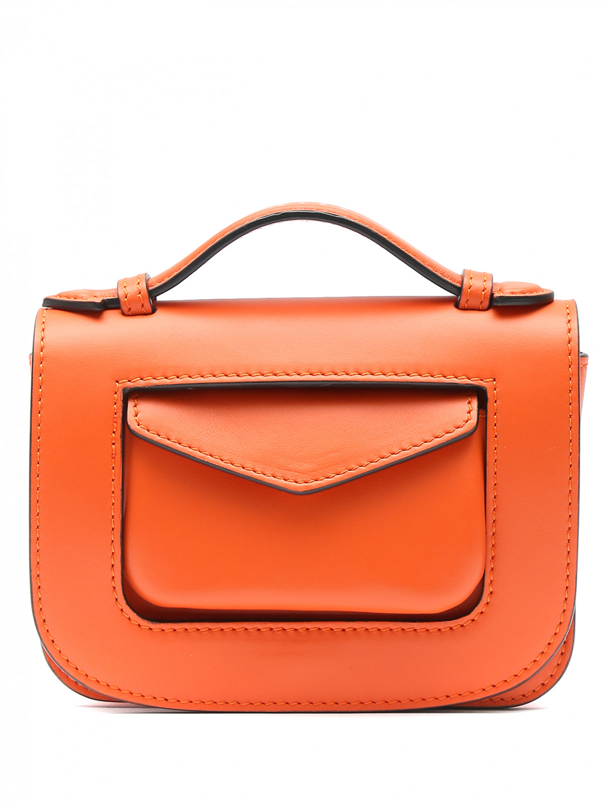Поясная сумка из гладкой кожи Stee  –  Общий вид  – Цвет:  Оранжевый