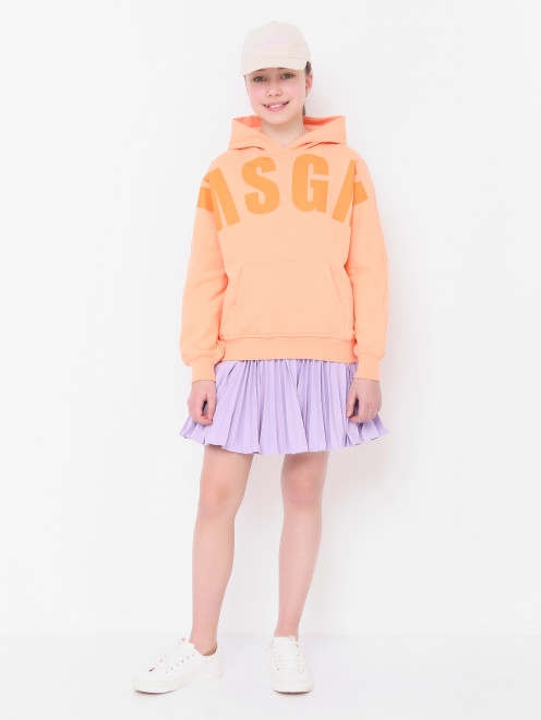 Толстовка из хлопка с принтом MSGM - МодельОбщийВид