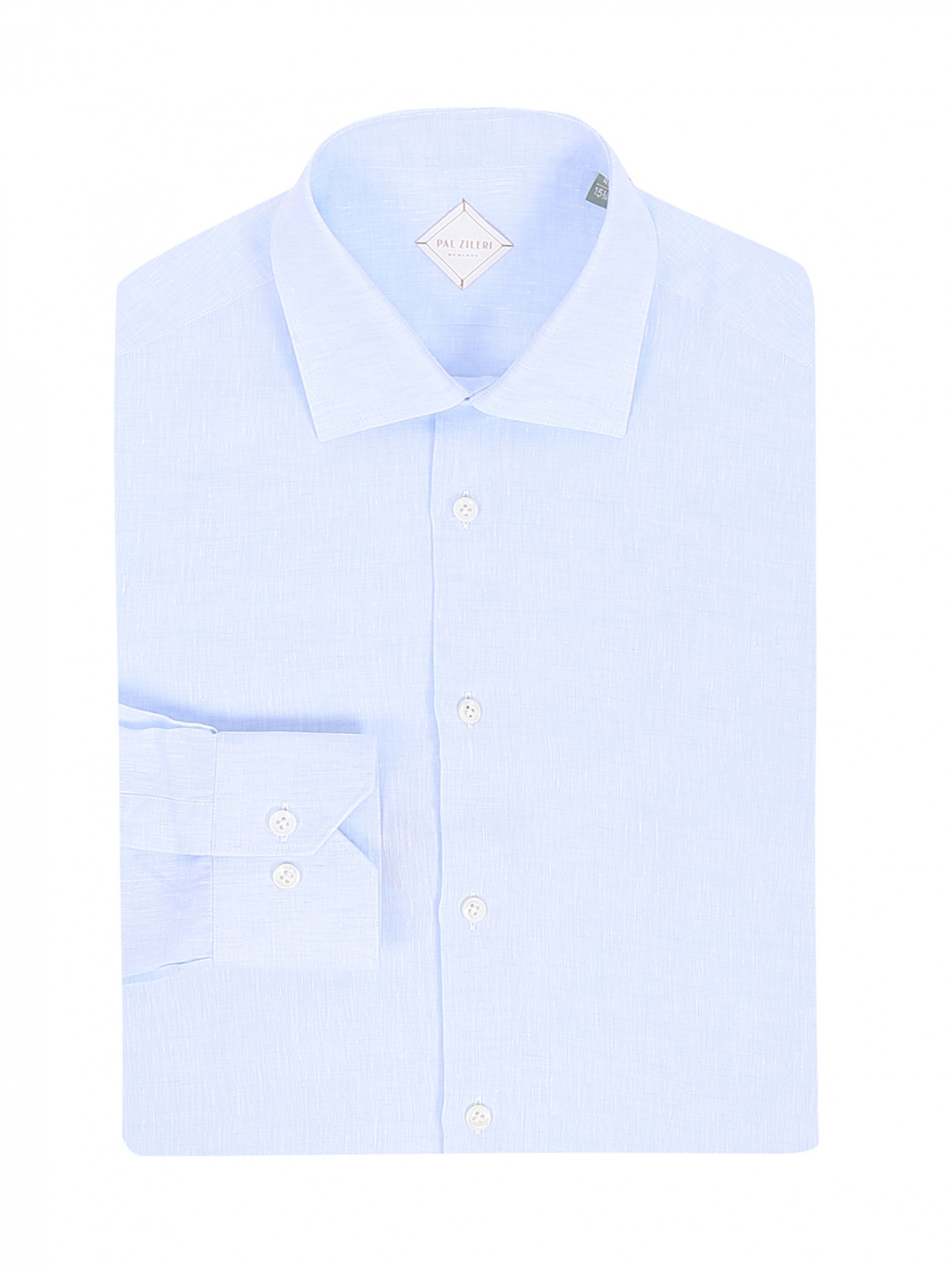 Рубашка из льна Pal Zileri  –  Общий вид  – Цвет:  Синий
