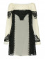 Мини-платье из шелка с вставками из контрастного кружева Alberta Ferretti  –  Общий вид