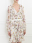 Платье-мини из шелка с цветочным узором Giambattista Valli  –  Модель Верх-Низ