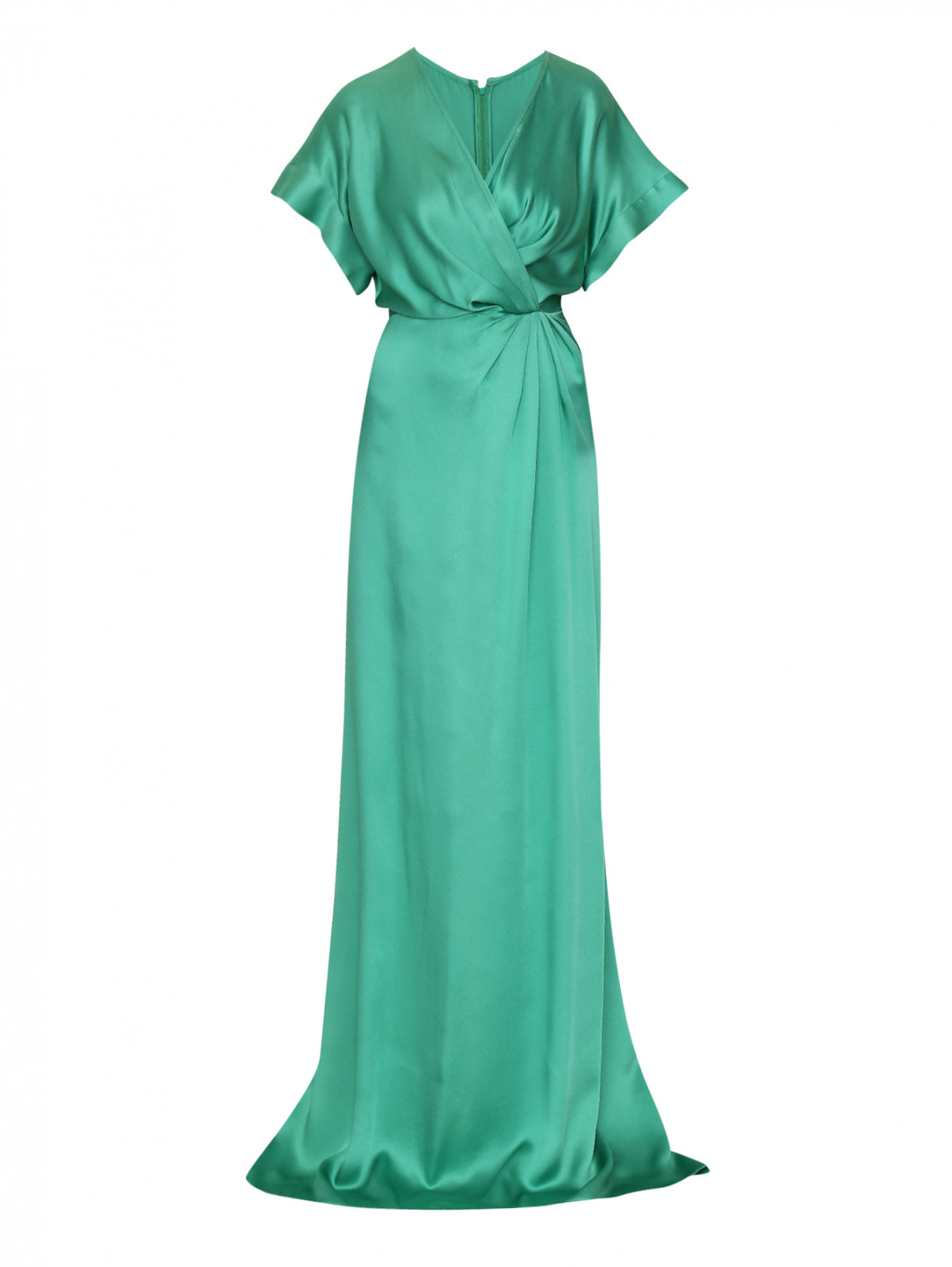 Платье-макси со шлейфом Rhea Costa  –  Общий вид  – Цвет:  Зеленый