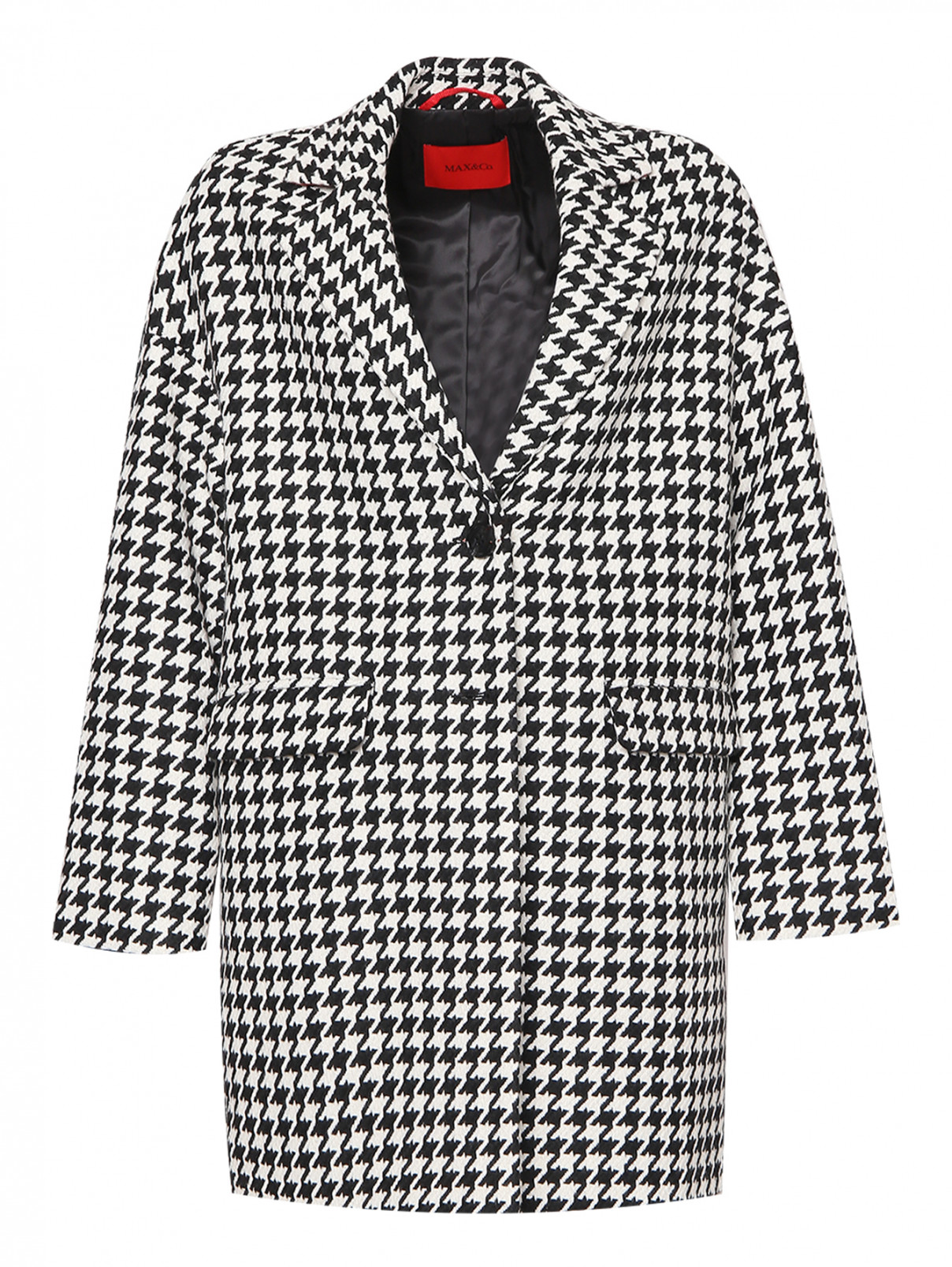 Пальто свободного кроя с узором Max&Co  –  Общий вид  – Цвет:  Мультиколор