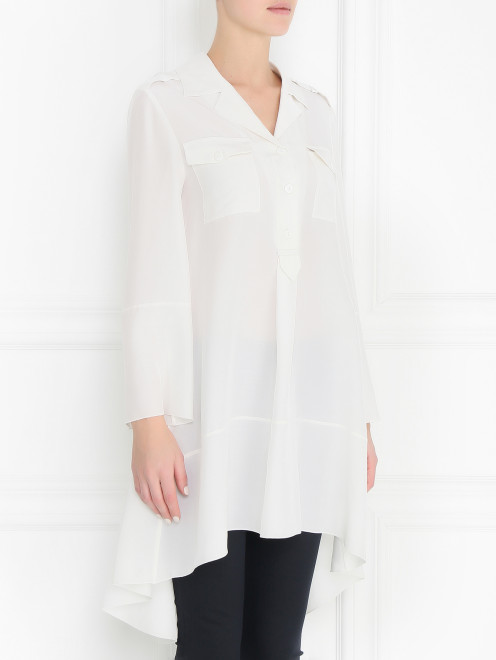 Блуза из шелка с накладными карманами Alberta Ferretti - Модель Верх-Низ
