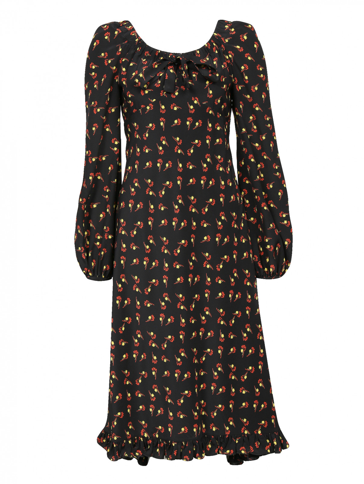 Платье из шелка асимметричного кроя с узором Etro  –  Общий вид  – Цвет:  Узор