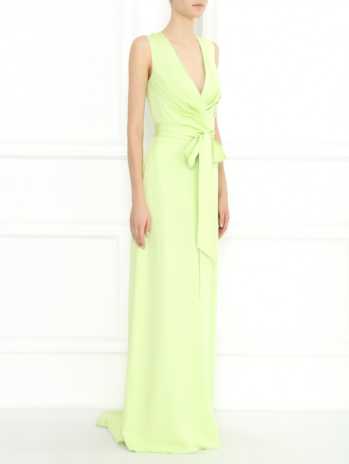 Платье-макси из вискозы Ermanno Scervino  –  Модель Общий вид  – Цвет:  Зеленый