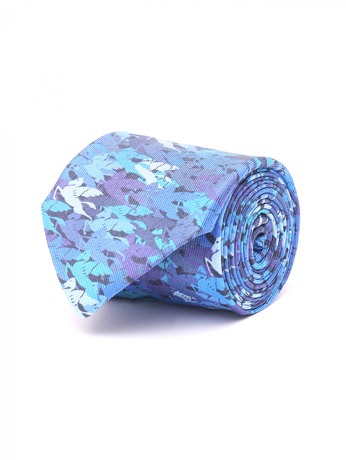 Галстук из шелка с узором Etro  –  Общий вид  – Цвет:  Синий