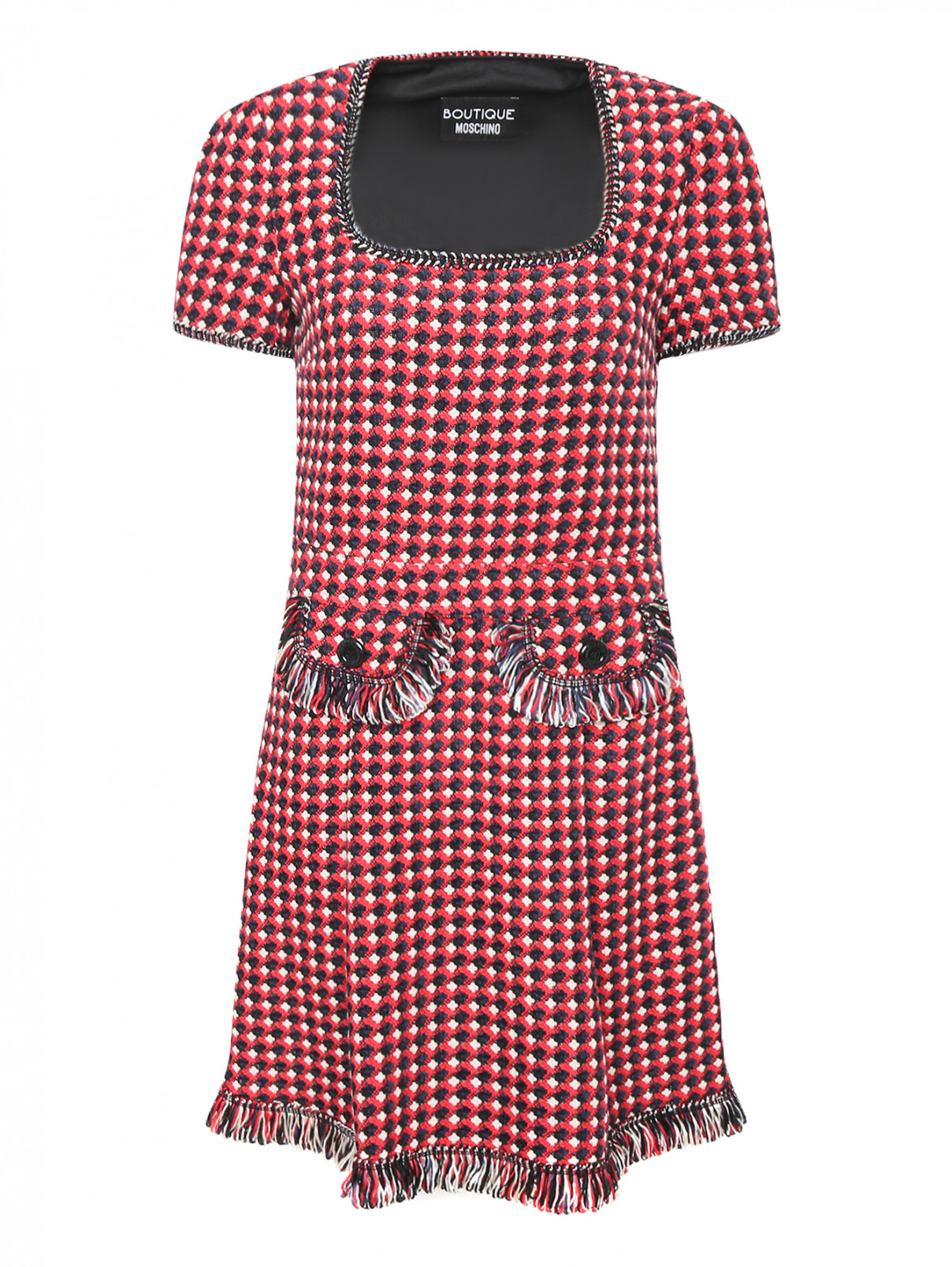 Платье из хлопка с короткими рукавами Moschino Boutique  –  Общий вид  – Цвет:  Красный