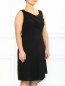 Платье из шелка  с драпировкой с накидкой в комплекте Marina Rinaldi  –  Модель Верх-Низ