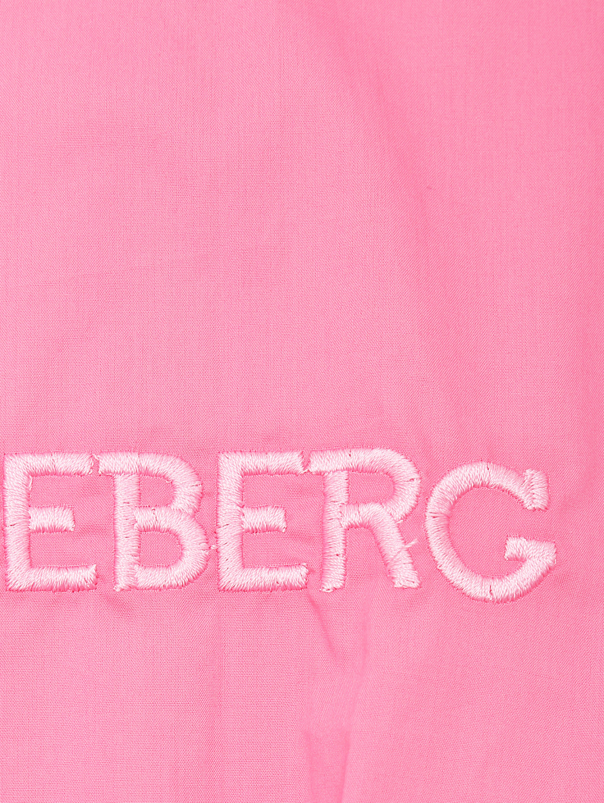 Платье из хлопка с вышивкой Iceberg  –  Деталь  – Цвет:  Розовый