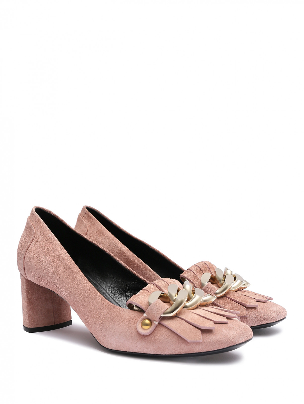 Туфли из кожи на среднем каблуке Casadei  –  Общий вид  – Цвет:  Розовый
