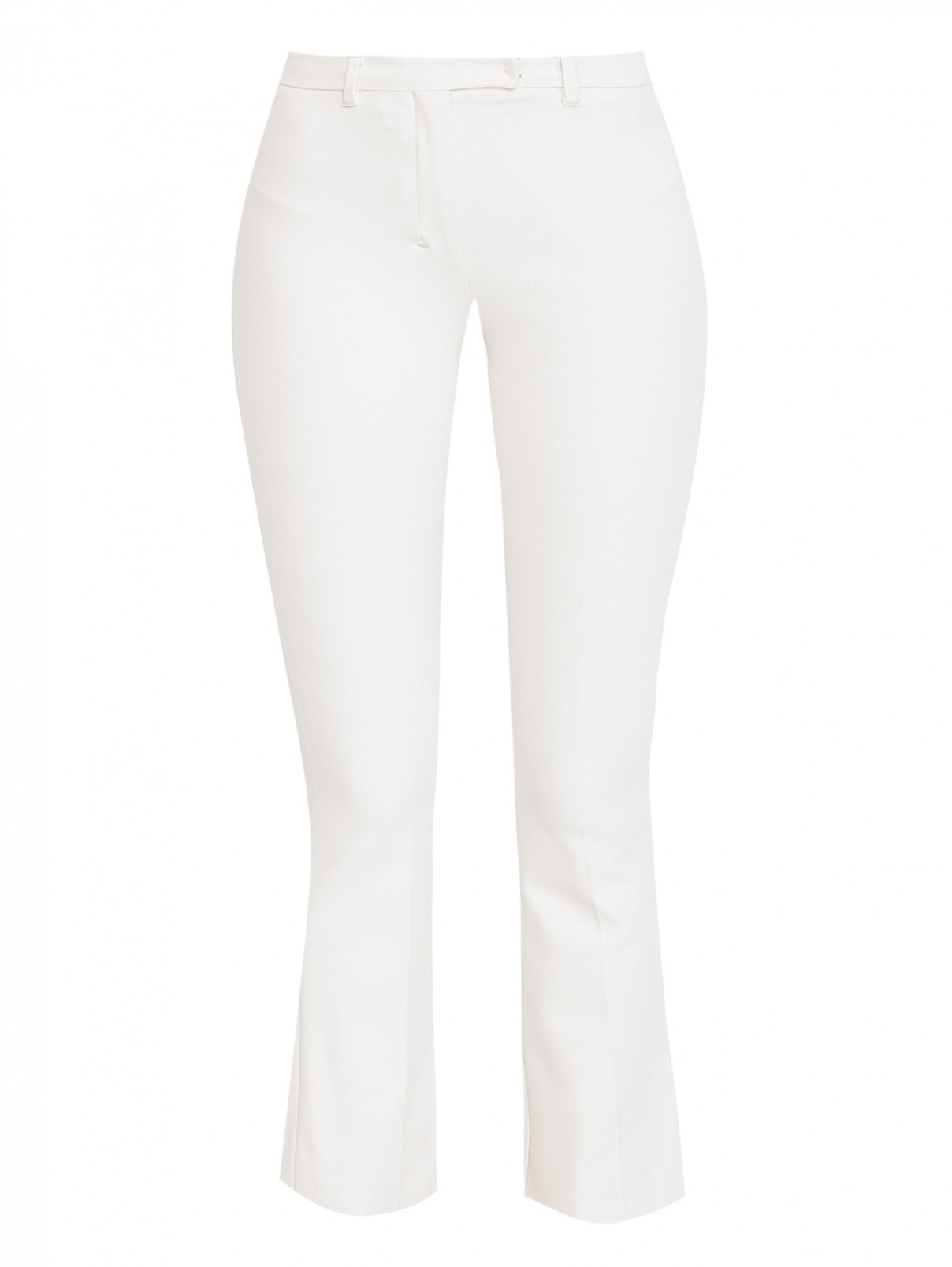 Укороченные брюки из хлопка и вискозы Max Mara  –  Общий вид  – Цвет:  Белый