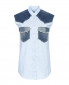 Блуза из хлопка с вставками и карманами  из денима Forte Dei Marmi Couture  –  Общий вид