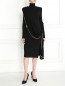 Трикотажное платье-миди с драпировкой, декорированное бусинами Jean Paul Gaultier  –  Модель Общий вид