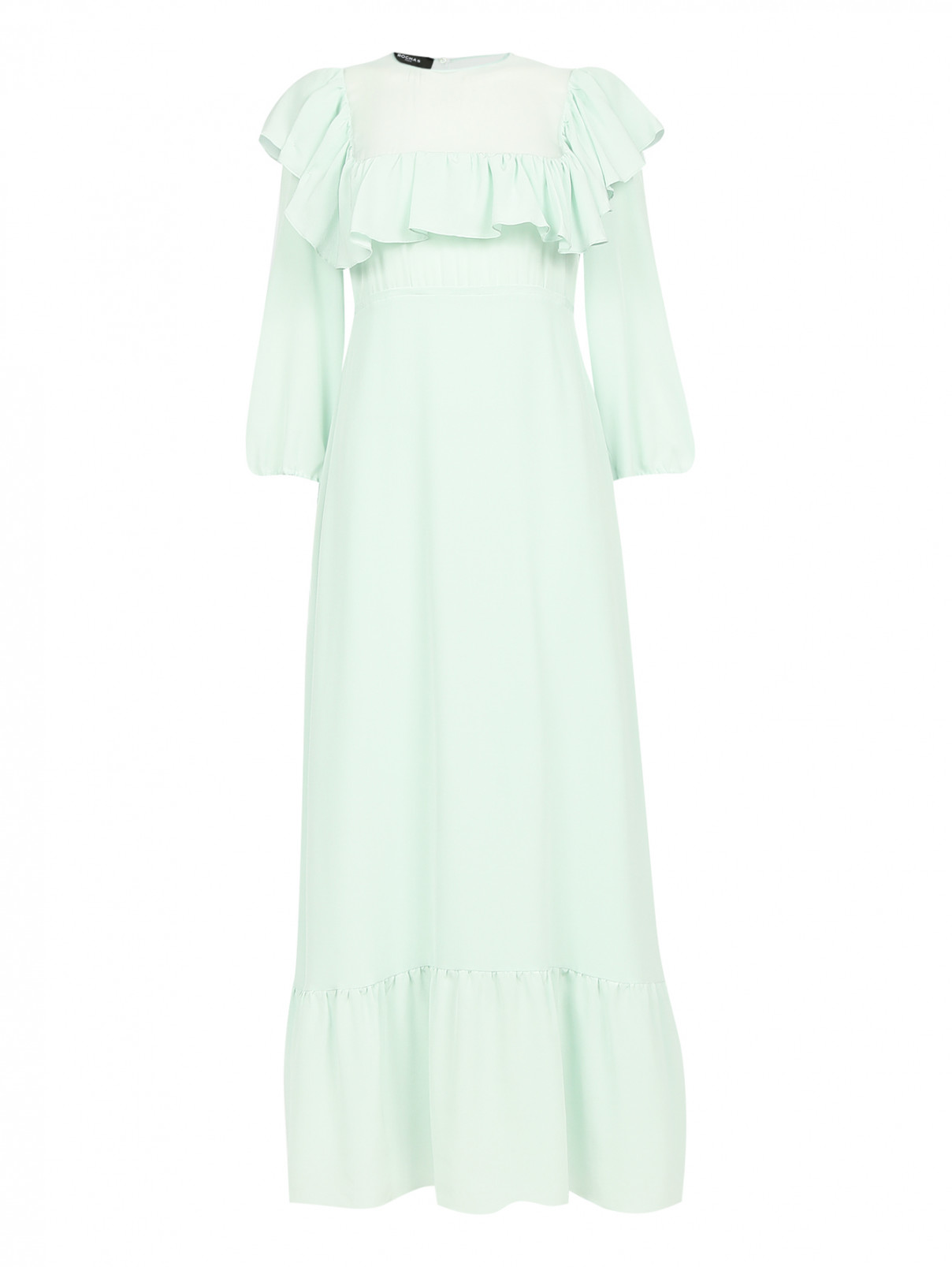 Платье-миди из шелка Rochas  –  Общий вид  – Цвет:  Зеленый