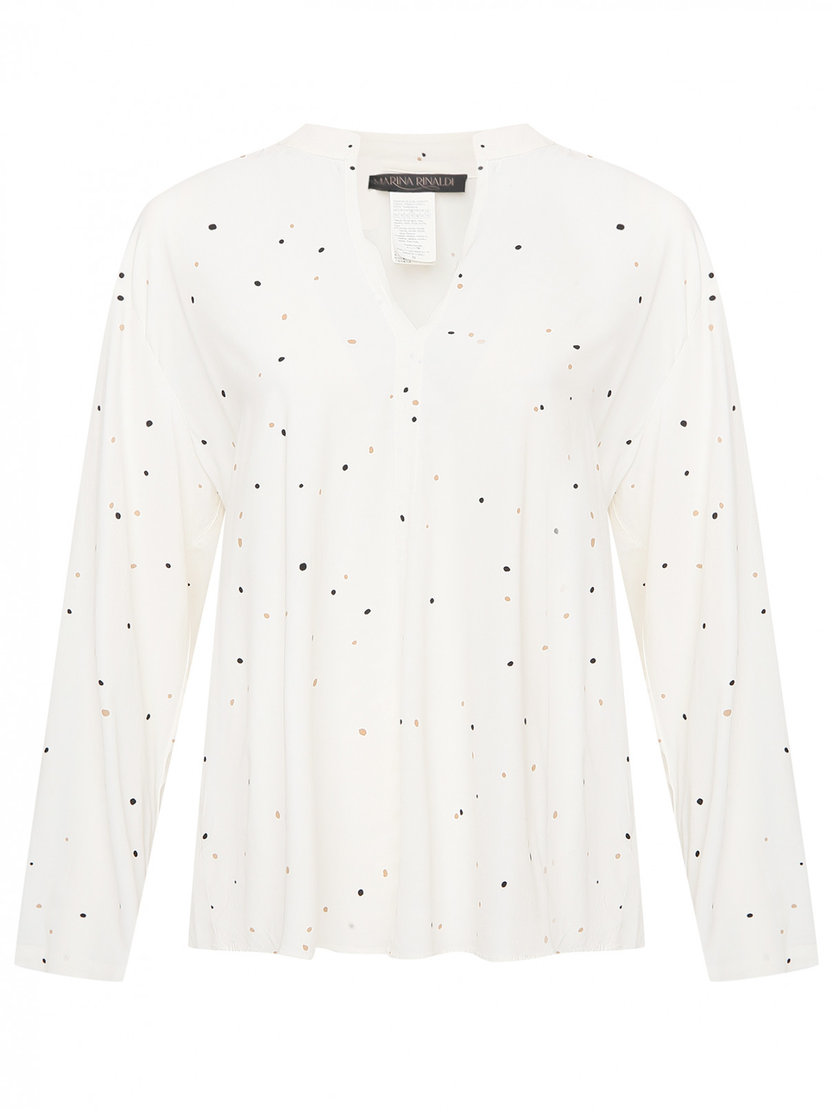 Блуза с V-образным вырезом Marina Rinaldi  –  Общий вид  – Цвет:  Узор