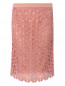 Кружевная юбка-карандаш из хлопка Moschino  –  Общий вид
