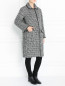Пальто из смешанной шерсти с узором Alberta Ferretti  –  Модель Общий вид