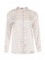 Блуза из шелка свободного кроя с узором Seventy  –  Общий вид