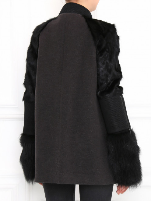 Пальто из хлопка с меховыми вставками  Fabio Gavazzi - Модель Верх-Низ1