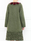 Пальто из шерсти с боковыми карманами декорированное вышивкой Alberta Ferretti  –  Модель Верх-Низ1
