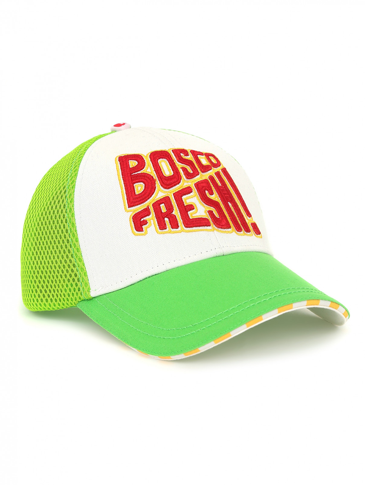 Бейсболка из хлопка с вышивкой BOSCO  –  Общий вид  – Цвет:  Зеленый