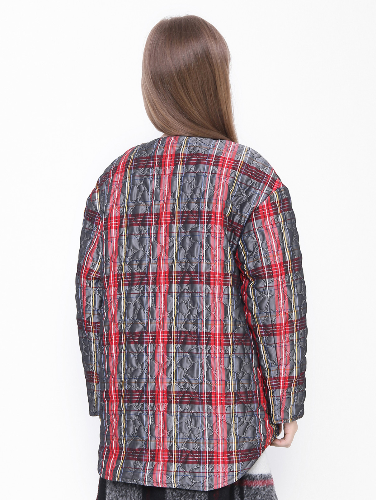 Утепленная куртка на кнопках MiMiSol  –  МодельВерхНиз1  – Цвет:  Узор