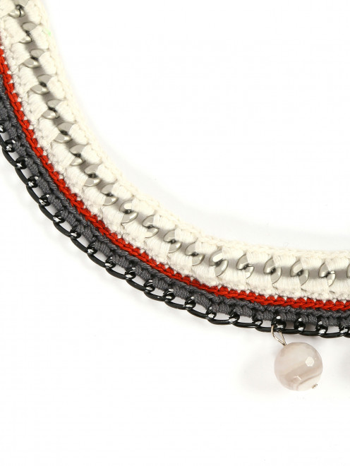 Ожерелье из текстиля с камнями - Деталь1