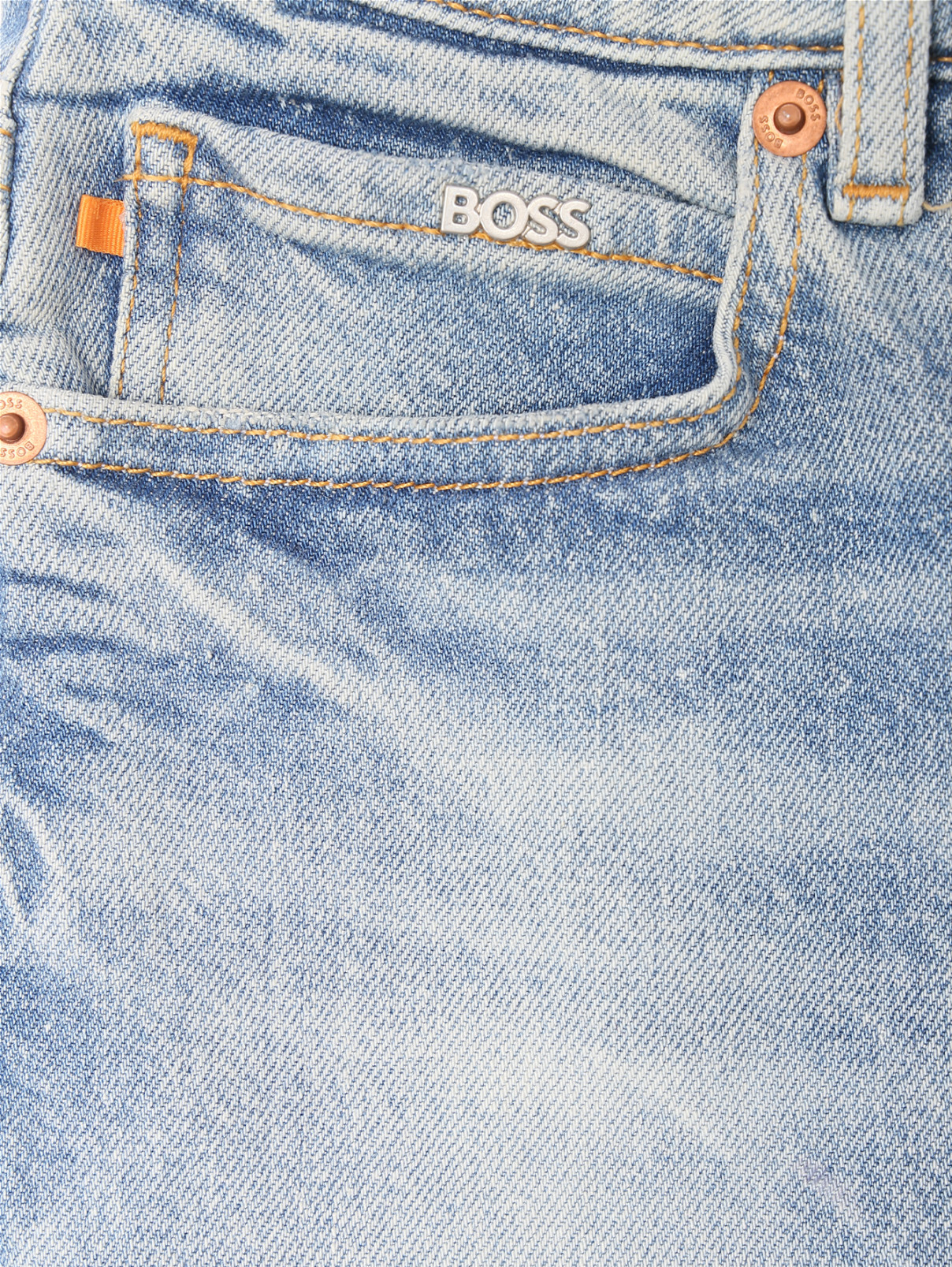 Зауженные джинсы из хлопка Boss  –  Деталь1  – Цвет:  Синий
