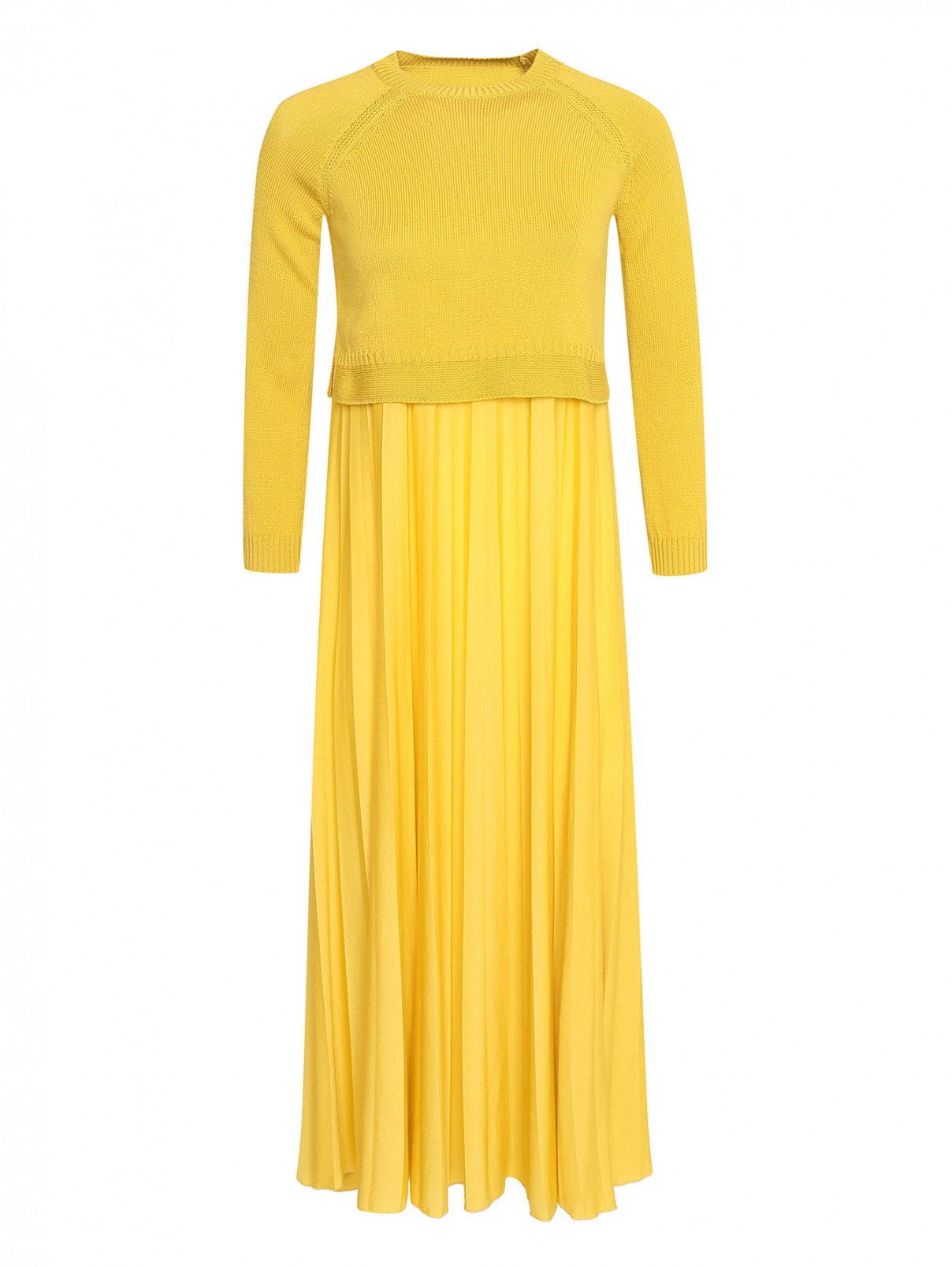 Платье трикотажное двойка Weekend Max Mara  –  Общий вид  – Цвет:  Желтый