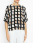 Блуза из шелка с геометрическим узором Barba Napoli  –  МодельВерхНиз