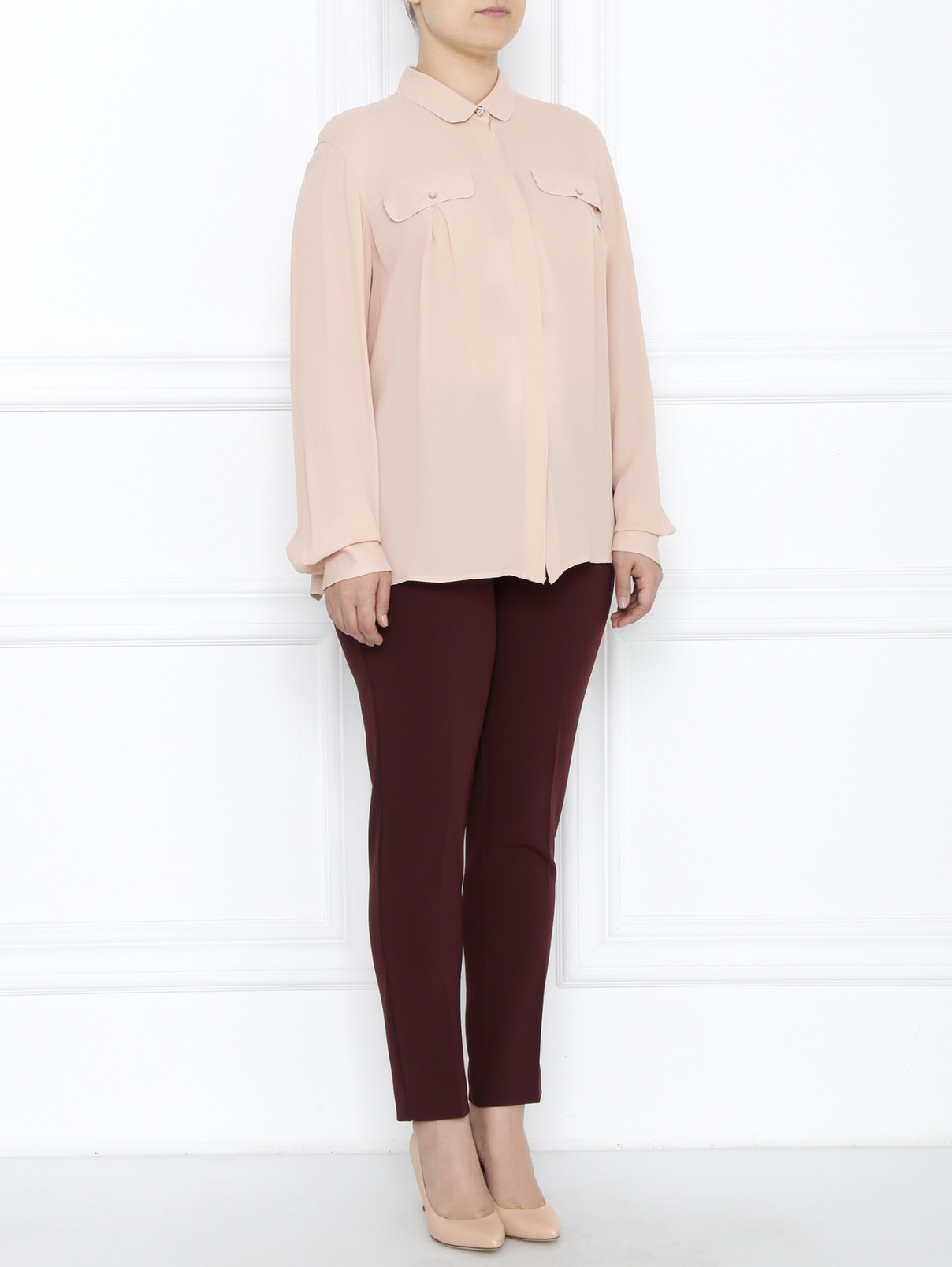 Узкие укороченные брюки Marina Rinaldi  –  Модель Общий вид  – Цвет:  Красный