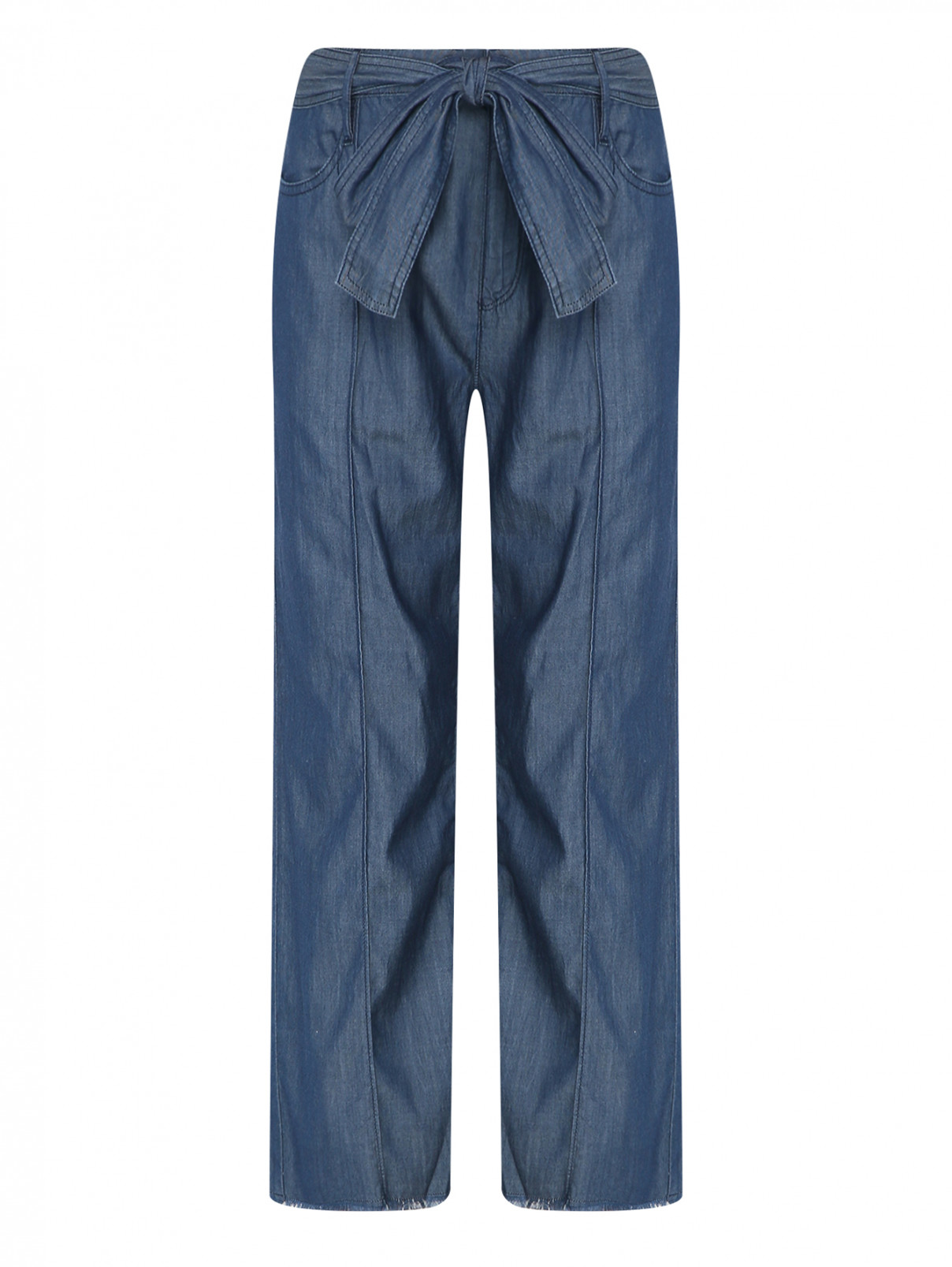 Укороченные брюки с поясом Max&Co  –  Общий вид  – Цвет:  Синий