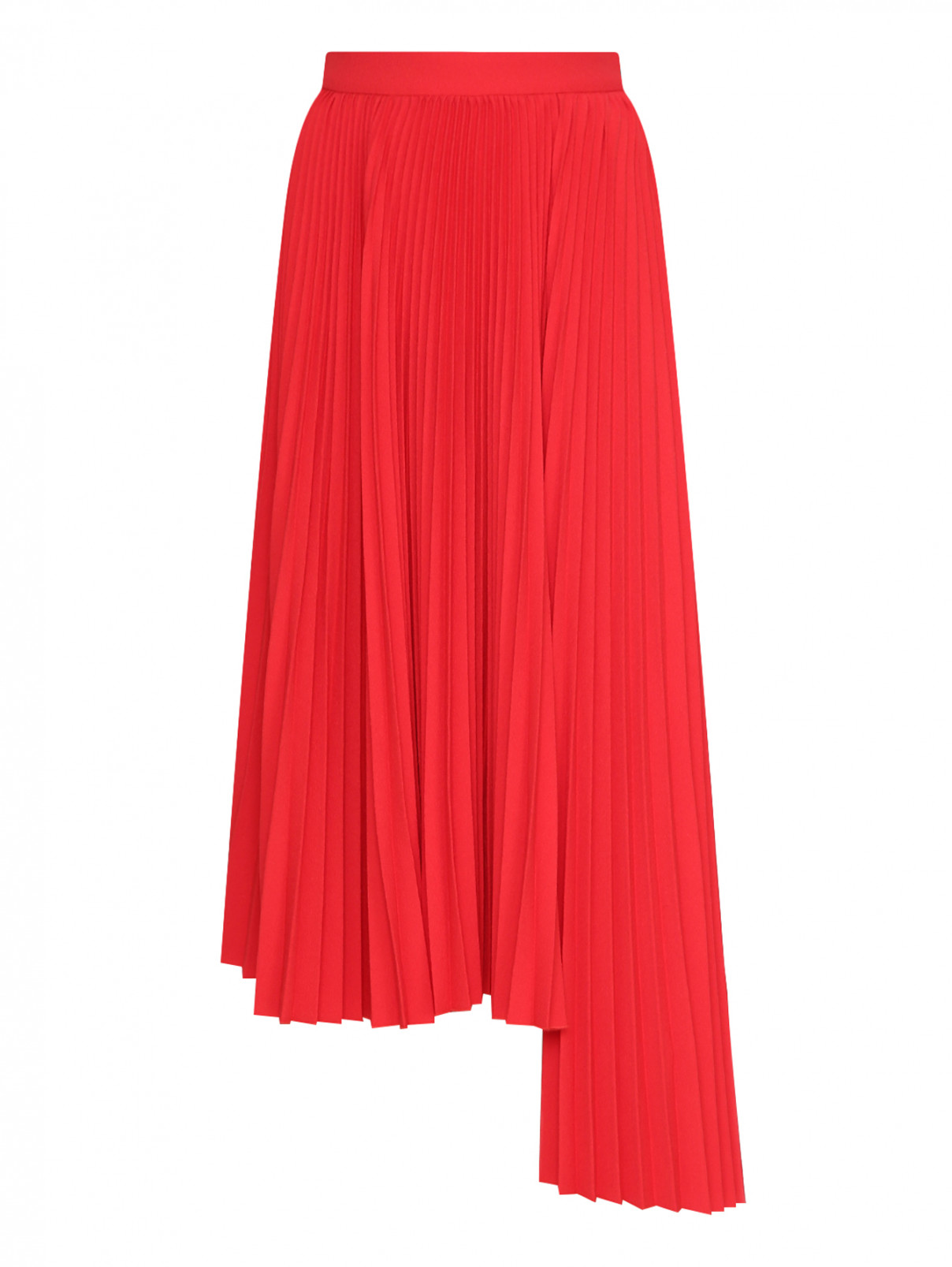 Плиссированная юбка-миди MSGM  –  Общий вид  – Цвет:  Красный
