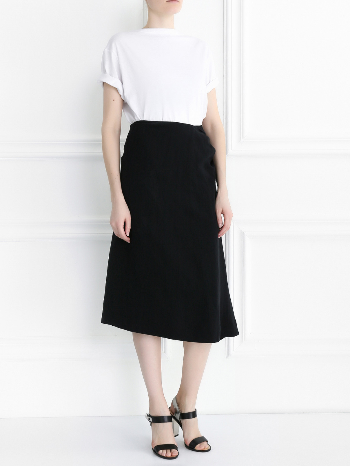 Асимметричная юбка с завязками Antonio Marras  –  Модель Общий вид  – Цвет:  Черный