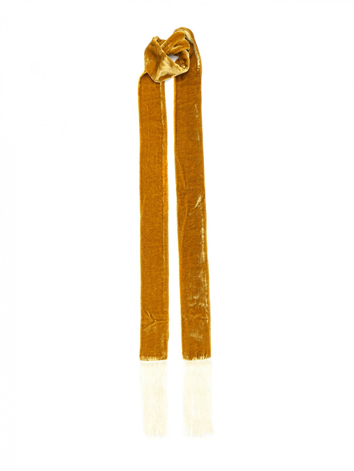 Шарф из вискозы и шелка с бахромой Sportmax  –  Общий вид  – Цвет:  Желтый