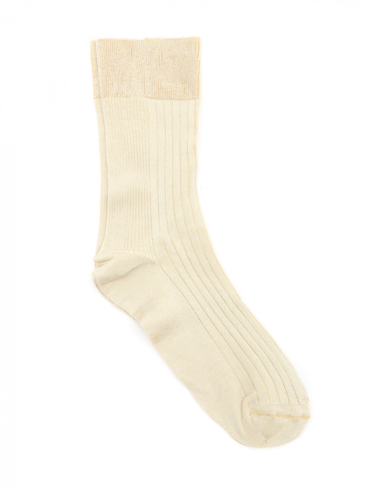 Носки с контрастной вставкой ALTO MILANO  –  Общий вид  – Цвет:  Бежевый