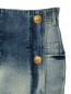 Джинсовая юбка-мини декорированная пуговицами BALMAIN  –  Деталь1